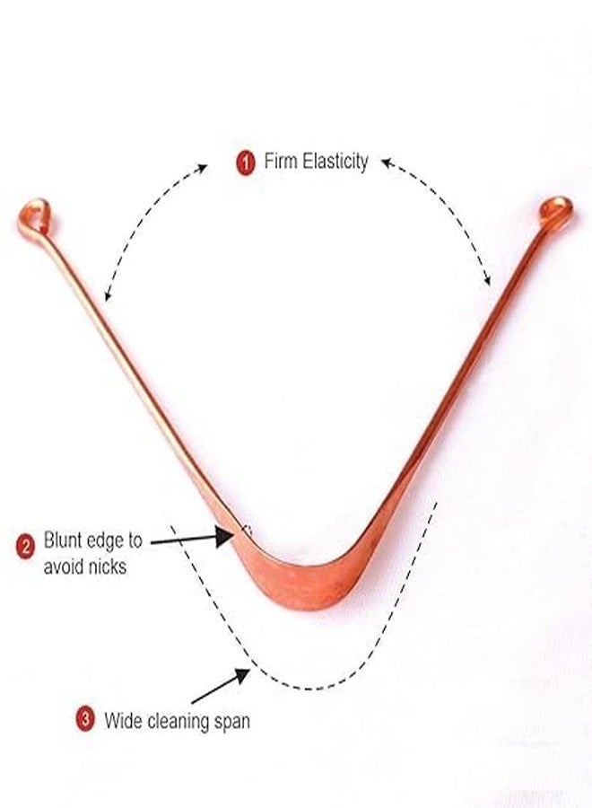 QimacPlus Pure Copper Tongue Cleaner: Ayurvedic Remedy for Kids and Adults, Promoting Daily Oral Dental Hygiene, Fresh Breath, and Overall Health Set of 8` - Image 2